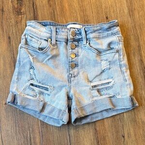 Trendy Distressed Denim Shorts